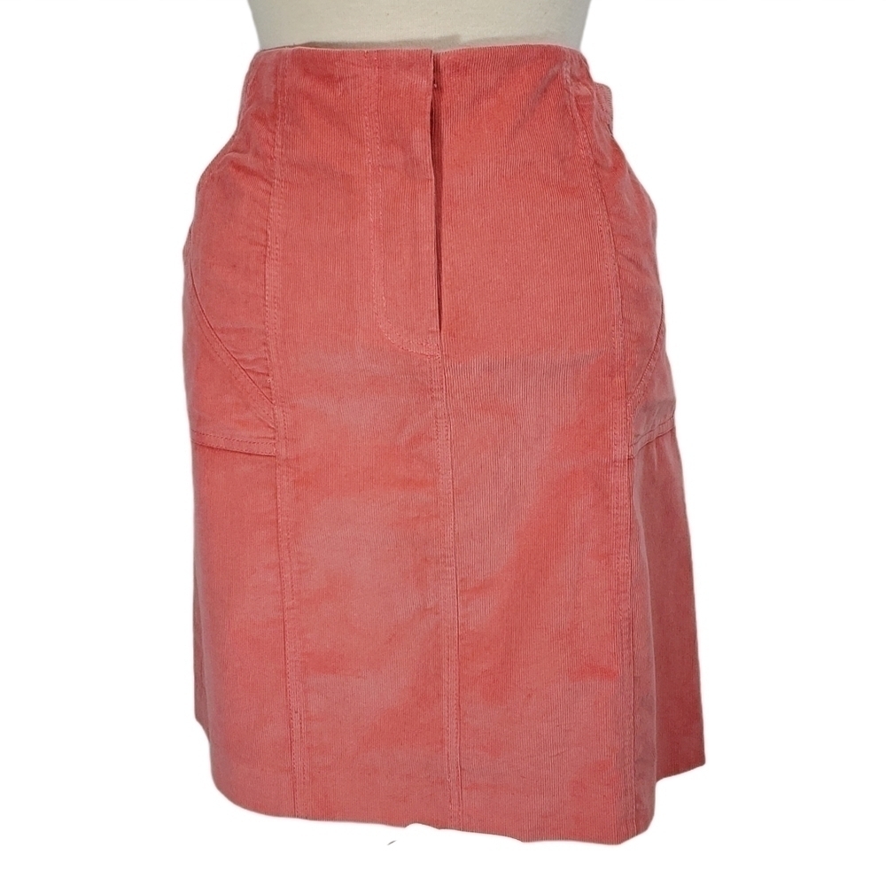 Etcetera Salmon Pink Y2K Corduroy Zip Buckle Skirt